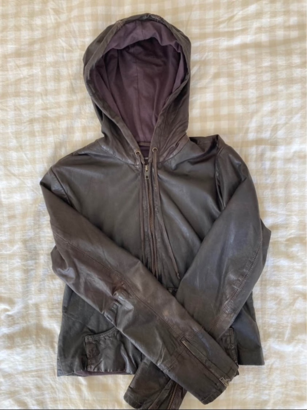 Vintage Lucky Brand brown leather jacket